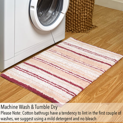 Maui Bath Mat - Rose-White, 21"x34"