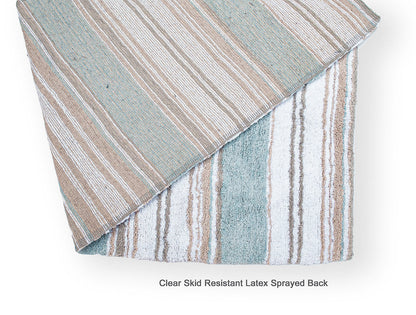 Maui Bath Runner - Coastal Blue/Beige/White, 24"x60"