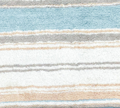Maui 2 Pc Bath Set-Coastal Blue Beige-White,21''X34''/17''X24''