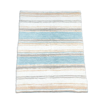 Maui Bath Mat - Coastal Blue/Beige/White, 24"x40"