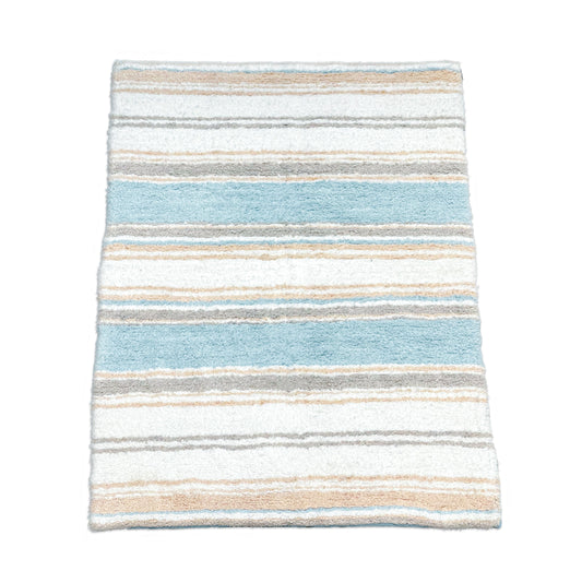 Maui Bath Runner - Coastal Blue/Beige/White, 24"x40"