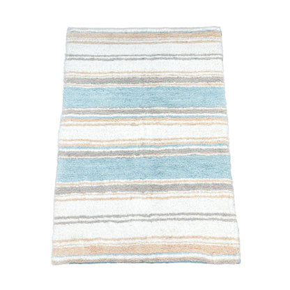 Maui Bath Mat - Coastal Blue/Beige/White, 17"x24"