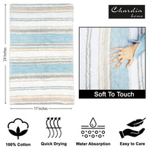 Load image into Gallery viewer, Maui Bath Runner - Coastal Blue/Beige/White, 17&quot;x24&quot;
