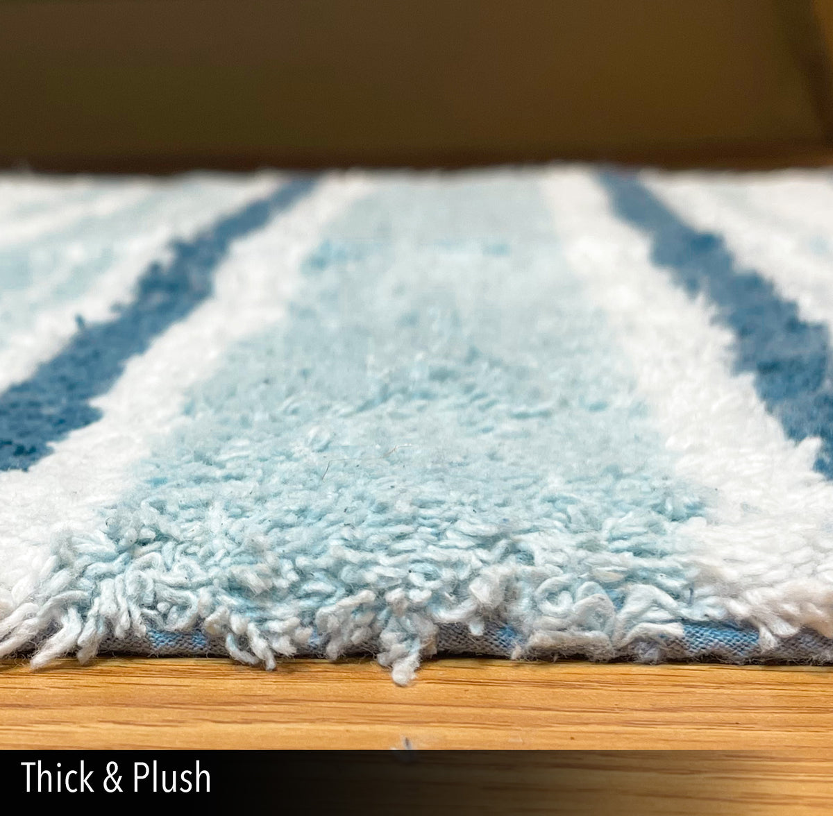 Maui Bath Runner - White-Blue, 24"x60"