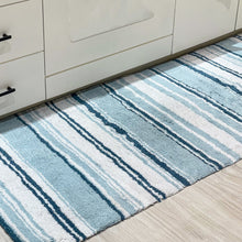 Load image into Gallery viewer, Maui Bath Runner - White-Blue, 24&quot;x60&quot;
