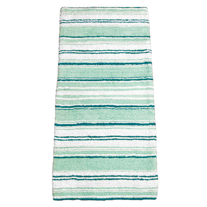 Maui Bath Runner cotton 2'x5' Teal/White