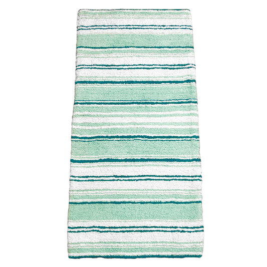 Maui Bath Runner cotton 2'x5' Teal/White