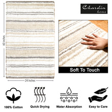 Load image into Gallery viewer, Maui Bath Runner cotton 2&#39;x5&#39; Beige/White
