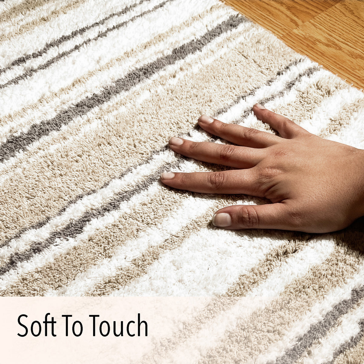 Maui Bath Runner cotton 2'x5' Beige/White