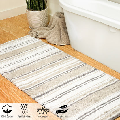 Maui Bath Runner cotton 2'x5' Beige/White