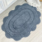 CROCHET OVAL BATH MAT, 17''x24'', PROVINCIAL BLUE