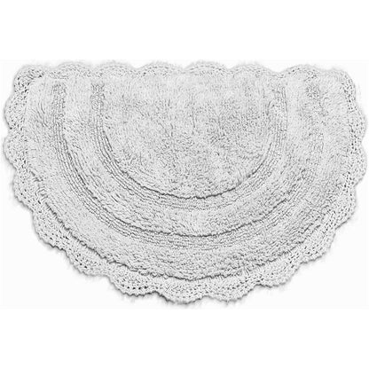 CROCHET SEMI CIRCLE BATH MAT, LT. GREY, 20''x32'' 100% COTTON