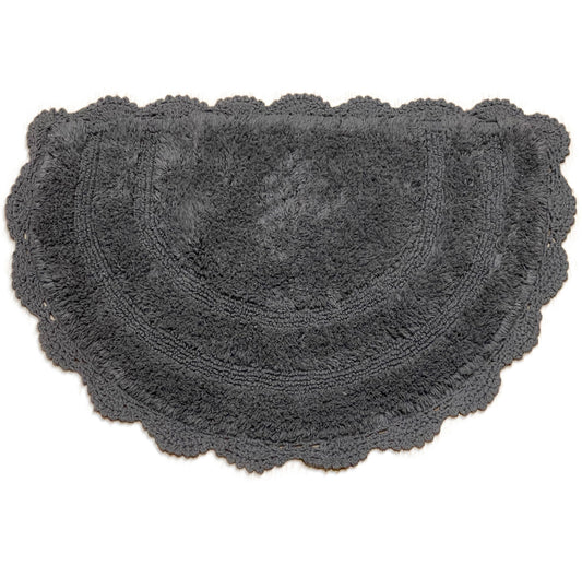 Crochet Semi Circle Bath Mat, Griffin Gray, 20'' X 32''