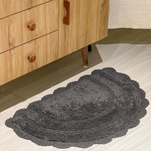 Load image into Gallery viewer, Crochet Semi Circle Bath Mat, Griffin Gray, 20&#39;&#39; X 32&#39;&#39;
