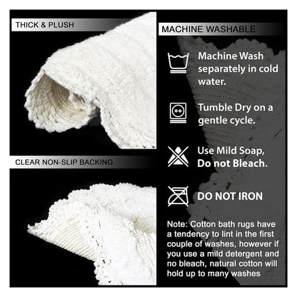 CROCHET SEMI CIRCLE BATH MAT, WHITE, 20''x32'' 100% COTTON