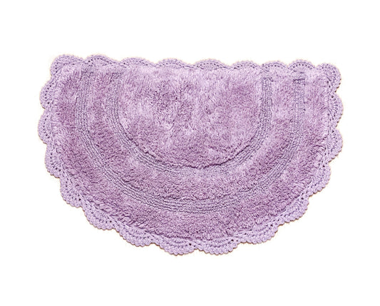 CROCHET SEMI CIRCLE BATH MAT,LAVENDER, 20''x32'' 100% COTTON