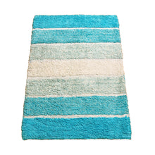 Load image into Gallery viewer, Cordural Stripe Bath Rug cotton 17&#39;&#39;x24&#39;&#39;-Aqua-Turquoise

