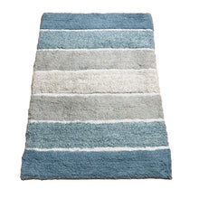 Load image into Gallery viewer, Cordural Stripe Bath Rug cotton 17&#39;&#39;x24&#39;&#39;-Blue-White
