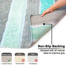 Load image into Gallery viewer, Cordural Stripe Bath Rug cotton 24&#39;&#39;x40&#39;&#39;-Mint Green-Grey
