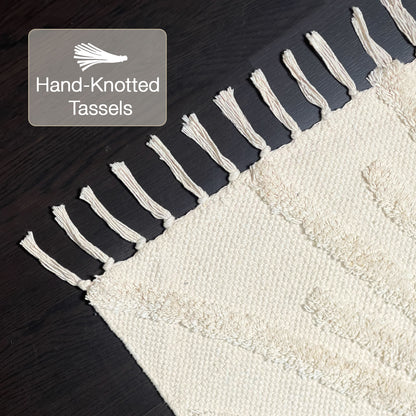 HANDWOVEN SUN BATH RUG, 2'X3', IVORY