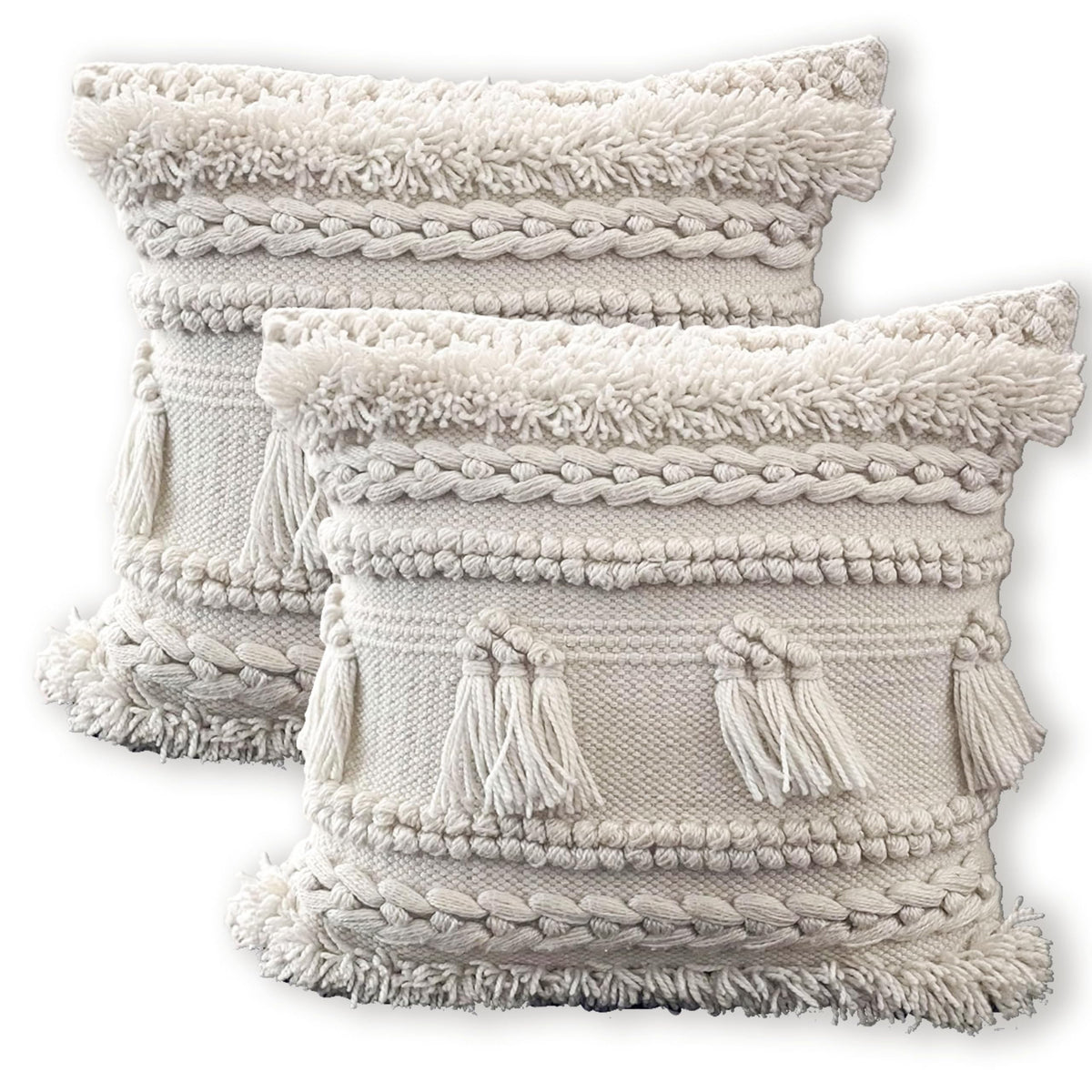 Baymont Pillow Cover Set Of 2 - Ivory, 18''x18''