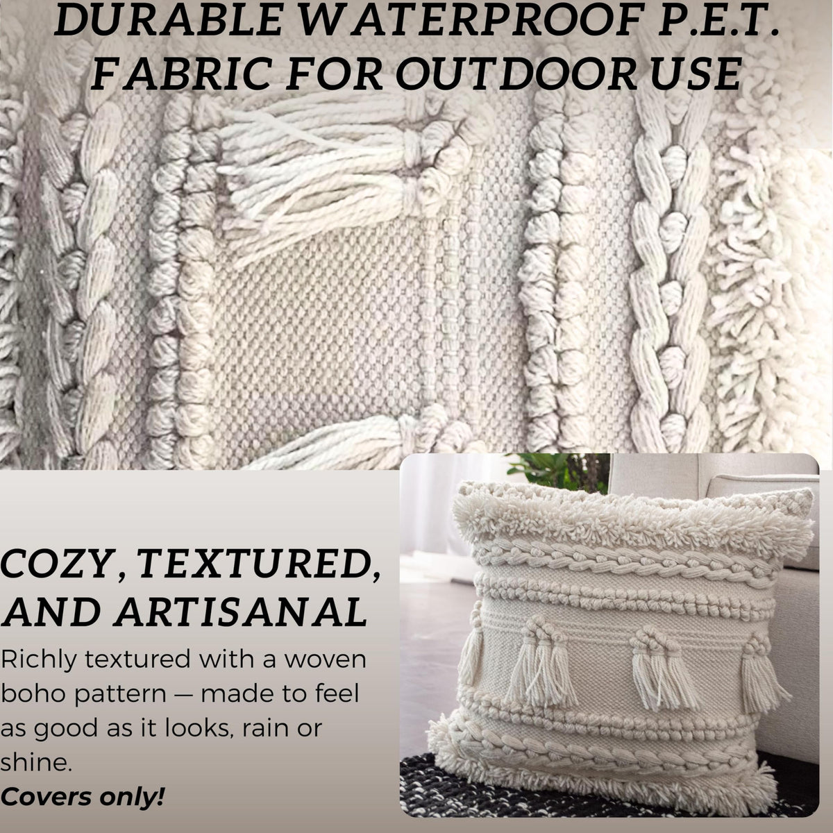 Baymont Pillow Cover Set Of 2 - Ivory, 18''x18''