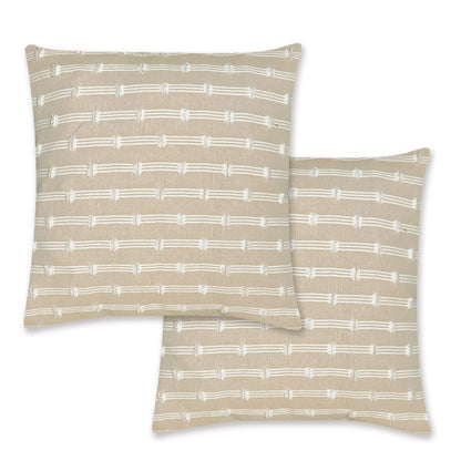 Gardenia Pillow Cover Set Of 2 - Beige-White, 18''x18''