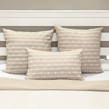 Gardenia Pillow Cover Set Of 2 - Beige-White, 18''x18''