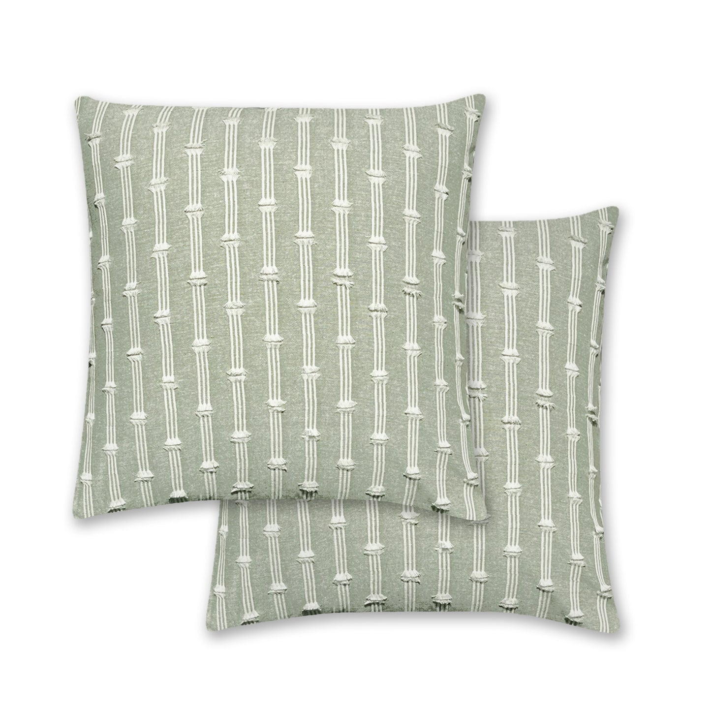 Gardenia Pillow Cover Set Of 2 - Sage Green-White, 18''x18''