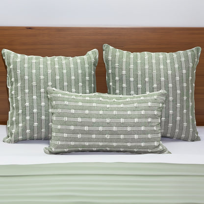 Gardenia Pillow Cover Set Of 2 - Sage Green-White, 18''x18''