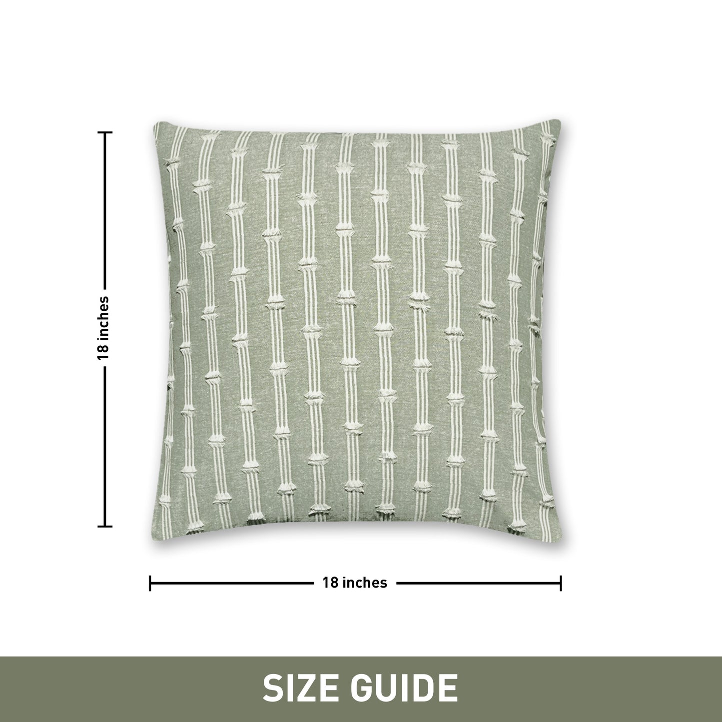 Gardenia Pillow Cover Set Of 2 - Sage Green-White, 18''x18''