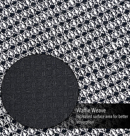 WAFFLE KITCHEN TOWELS SET OF 6, Black, 18''x28''
