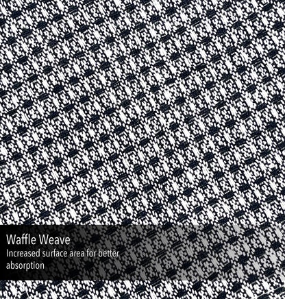 WAFFLE KITCHEN TOWELS SET OF 6, 18''x28'', Black-White