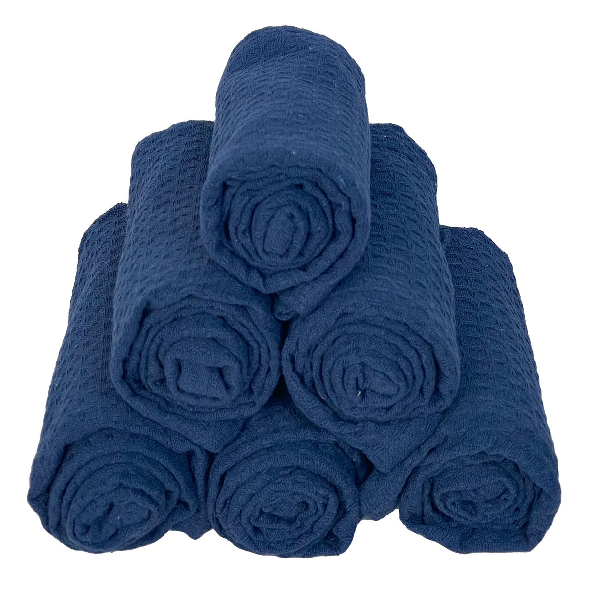 WAFFLE KITCHEN TOWELS SET OF 6, 18''x28'', Blue