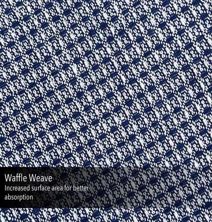 WAFFLE KITCHEN TOWELS SET OF 6, 18''x28'', Blue-White