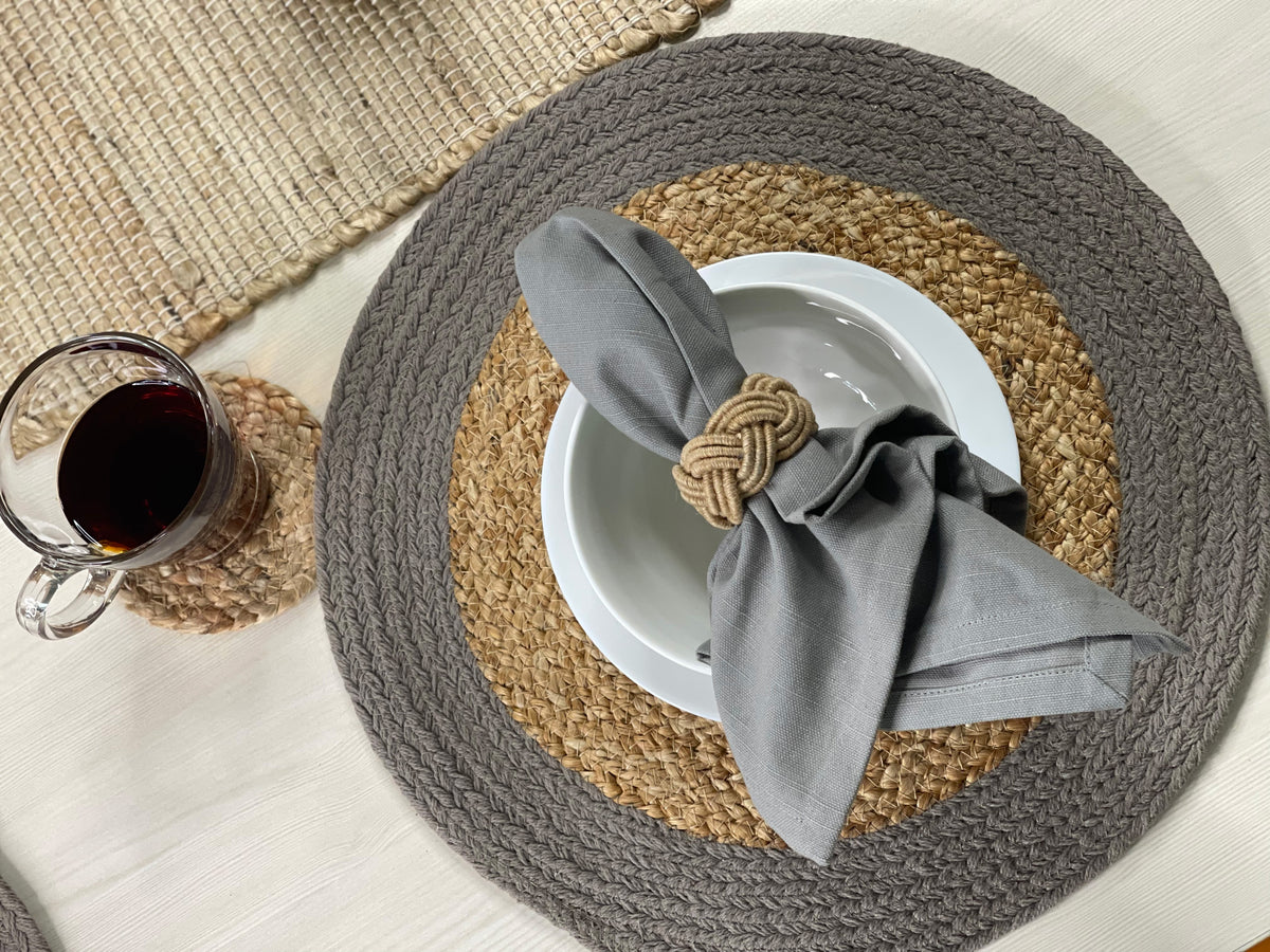 TEXTURED NAPKIN SET OF 12, GREY, 18''x18''