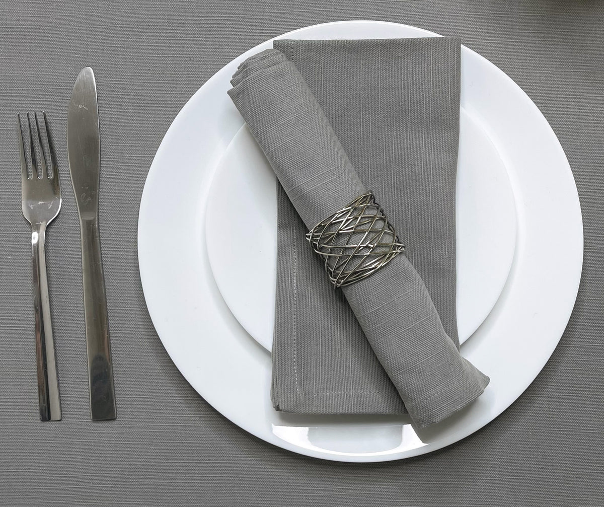 TEXTURED NAPKIN SET OF 12, GREY, 18''x18''