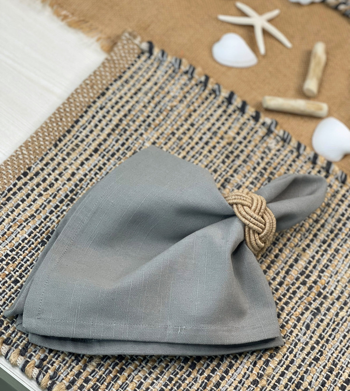 TEXTURED NAPKIN SET OF 12, GREY, 18''x18''