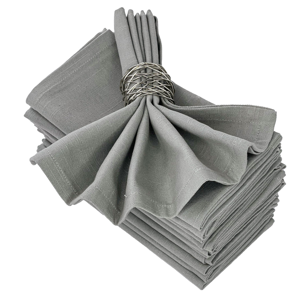 TEXTURED NAPKIN SET OF 12, GREY, 18''x18''