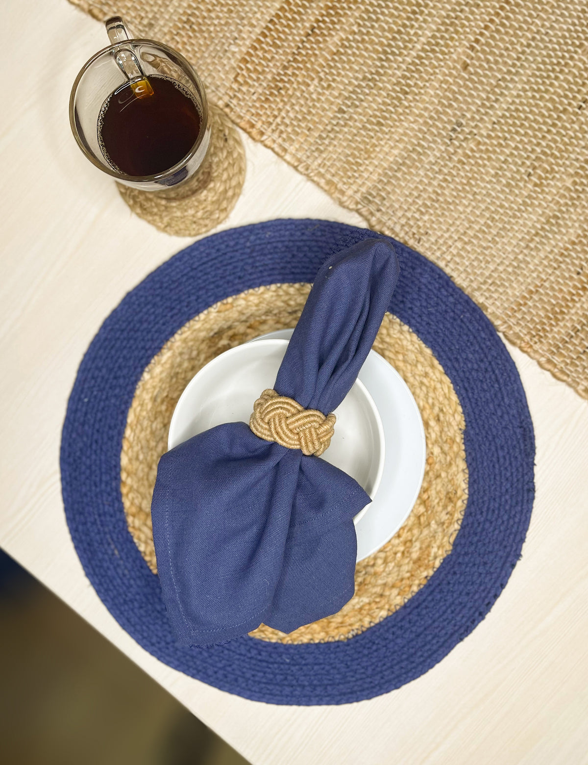TEXTURED NAPKIN SET OF 12, NAVY, 18''x18''