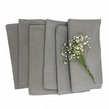 TEXTURED NAPKIN SET OF 6, GREY, 18''x18''