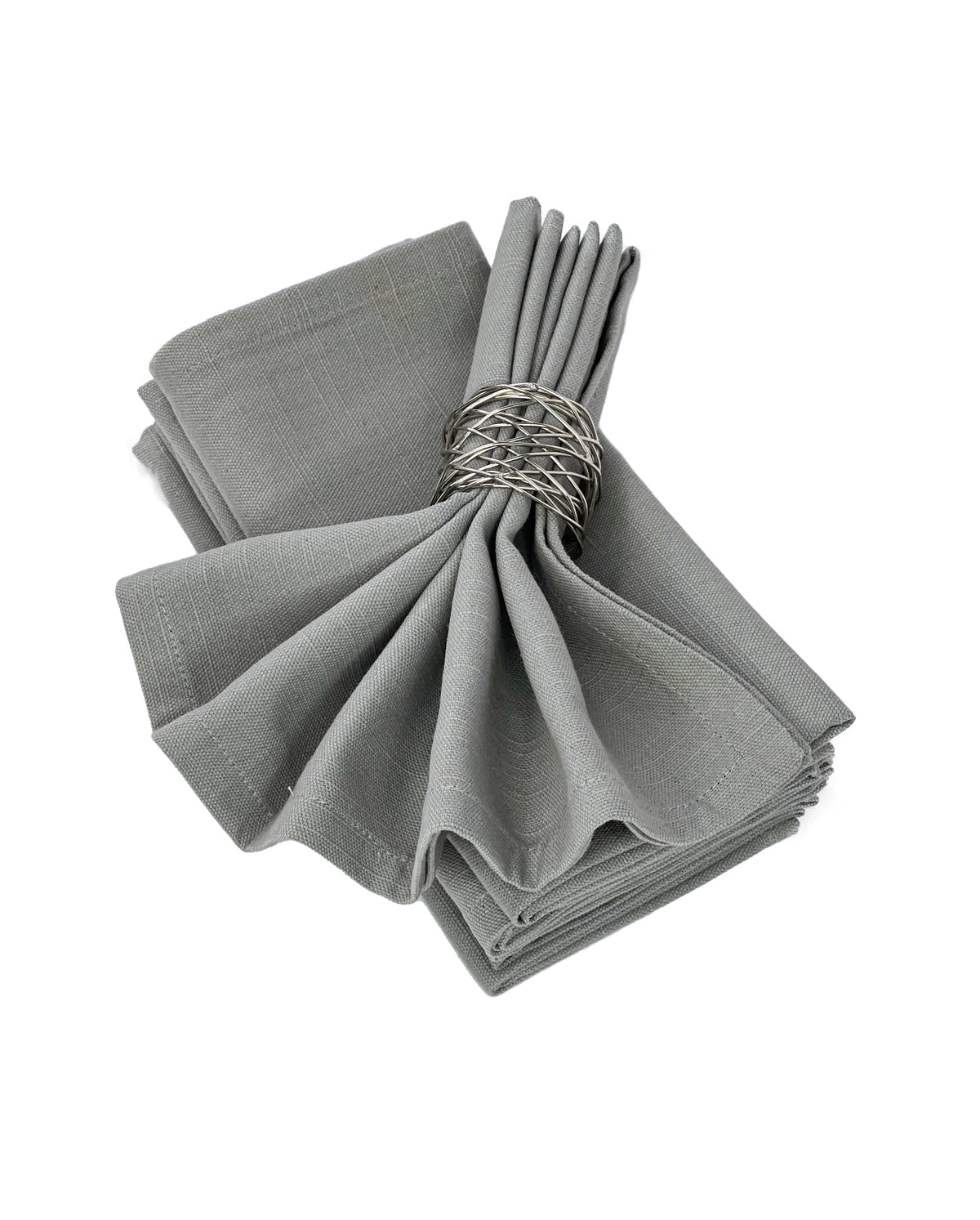 TEXTURED NAPKIN SET OF 6, GREY, 18''x18''
