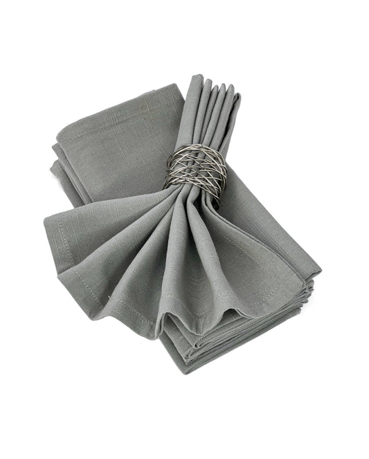 TEXTURED NAPKIN SET OF 6, GREY, 18''x18''
