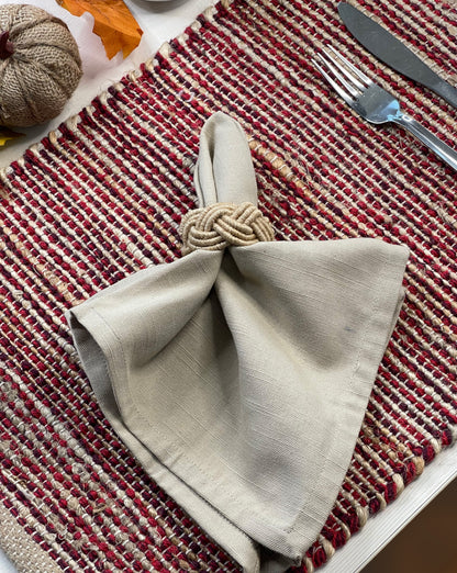 TEXTURED NAPKIN SET OF 6, BEIGE, 18''x18''