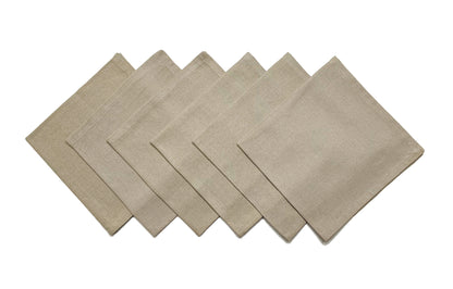 TEXTURED NAPKIN SET OF 6, BEIGE, 18''x18''