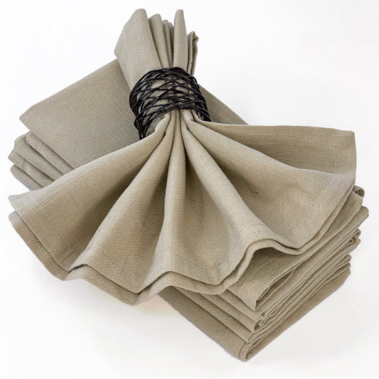 TEXTURED NAPKIN SET OF 6, BEIGE, 18''x18''