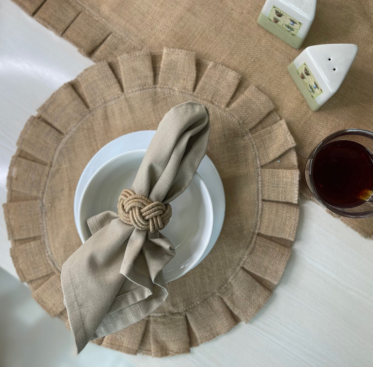 TEXTURED NAPKIN SET OF 6, BEIGE, 18''x18''