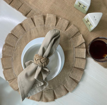 TEXTURED NAPKIN SET OF 6, BEIGE, 18''x18''