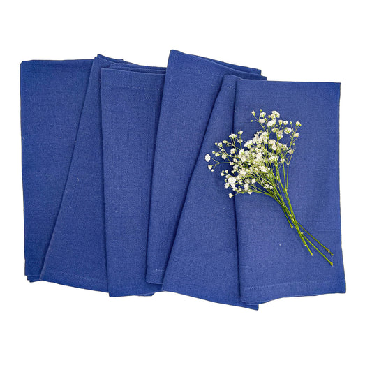 TEXTURED NAPKIN SET OF 6, NAVY, 18''x18''