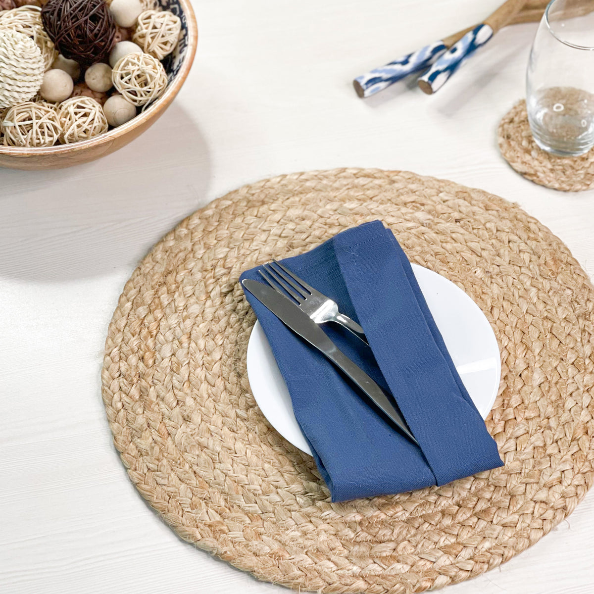 TEXTURED NAPKIN SET OF 6, NAVY, 18''x18''
